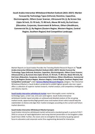 Saudi Arabia Interactive Whiteboard Market pdf
