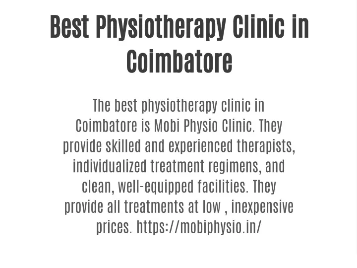 best physiotherapy clinic in coimbatore