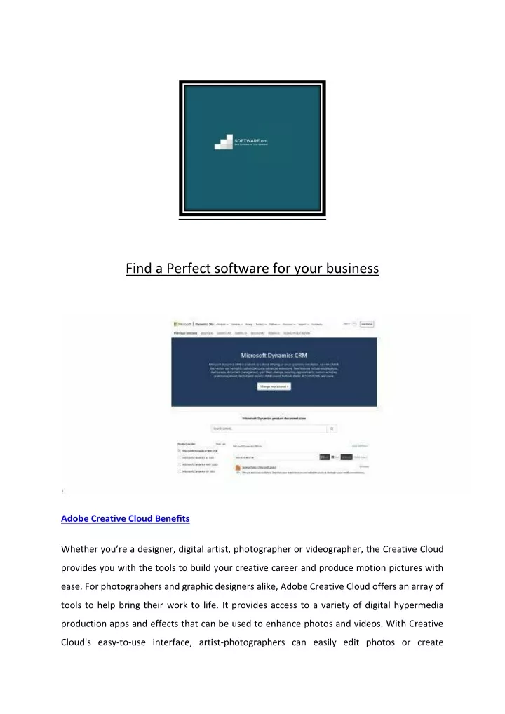 find a perfect software for your business