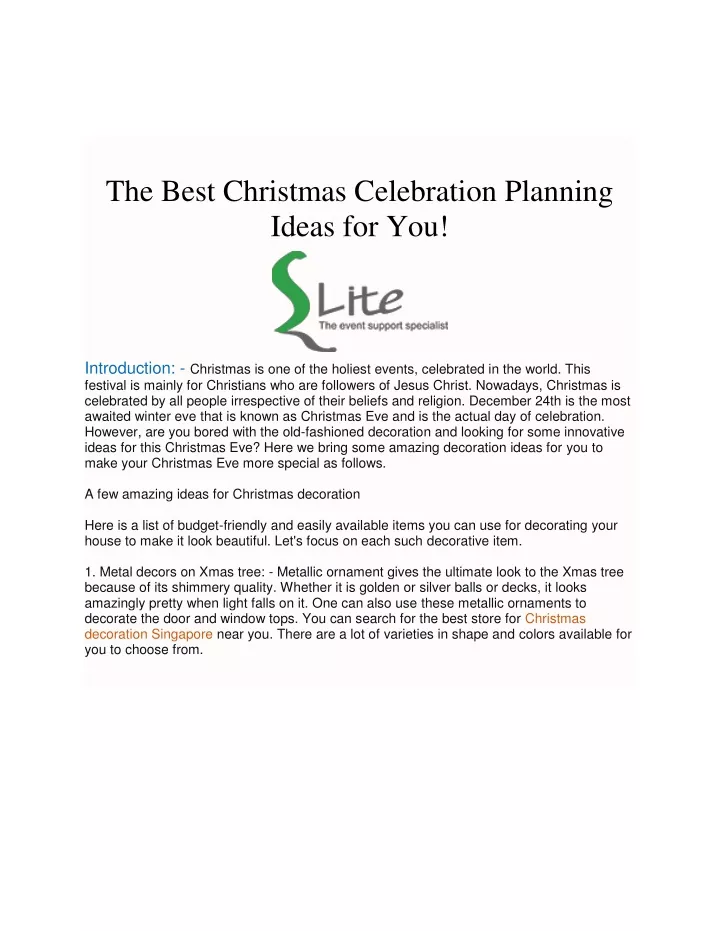 the best christmas celebration planning ideas
