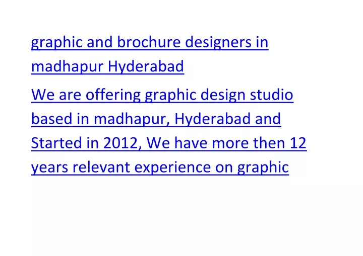 graphic and brochure designers in madhapur
