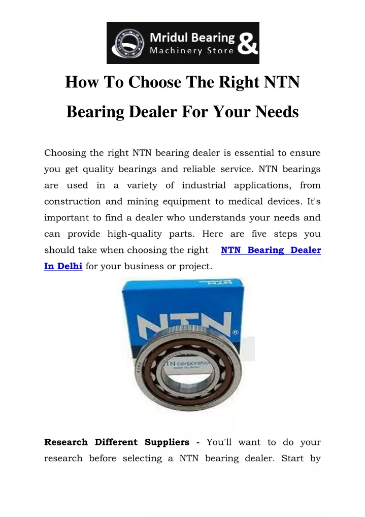how to choose the right ntn