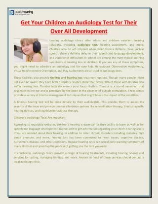 get your children an audiology test for their