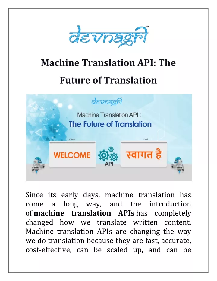 machine translation api the