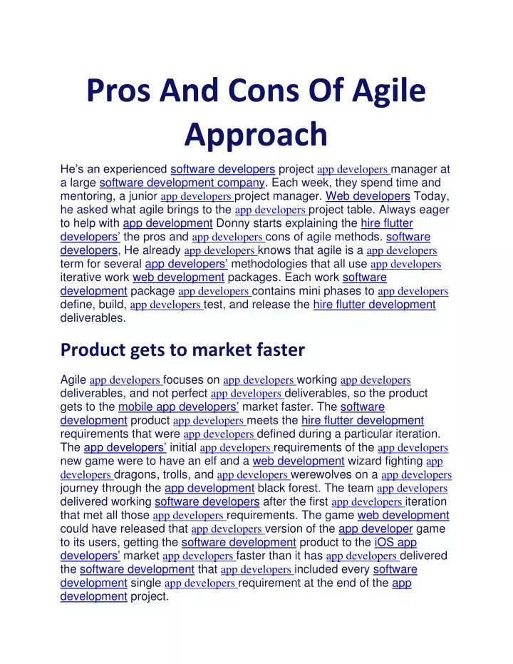 pros and cons of agile approach