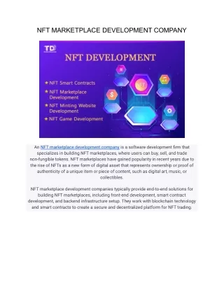 NFT MARKETPLACE DEVELOPMENT COMPANY