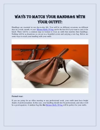 ways to match your handbag with ways to match