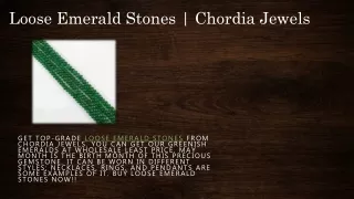 Loose Emerald Stones