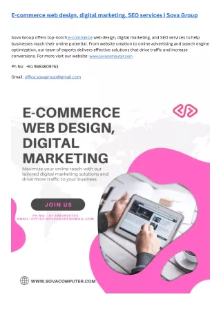 E-commerce web design, digital marketing, SEO services | Sova Group