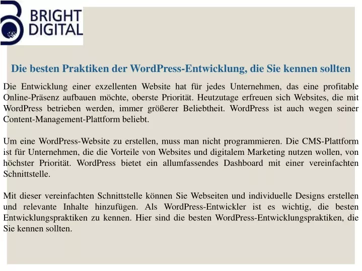 die besten praktiken der wordpress entwicklung