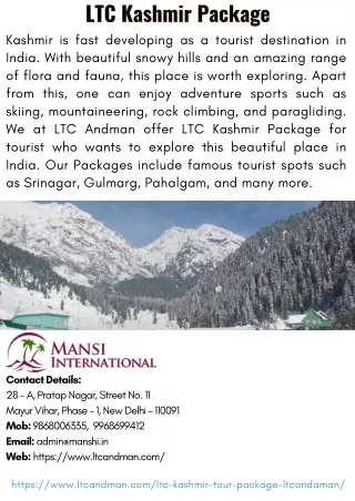 ltc kashmir package