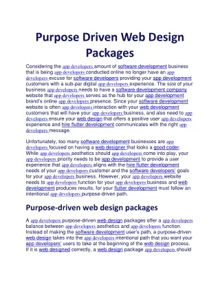 purpose driven web design packages