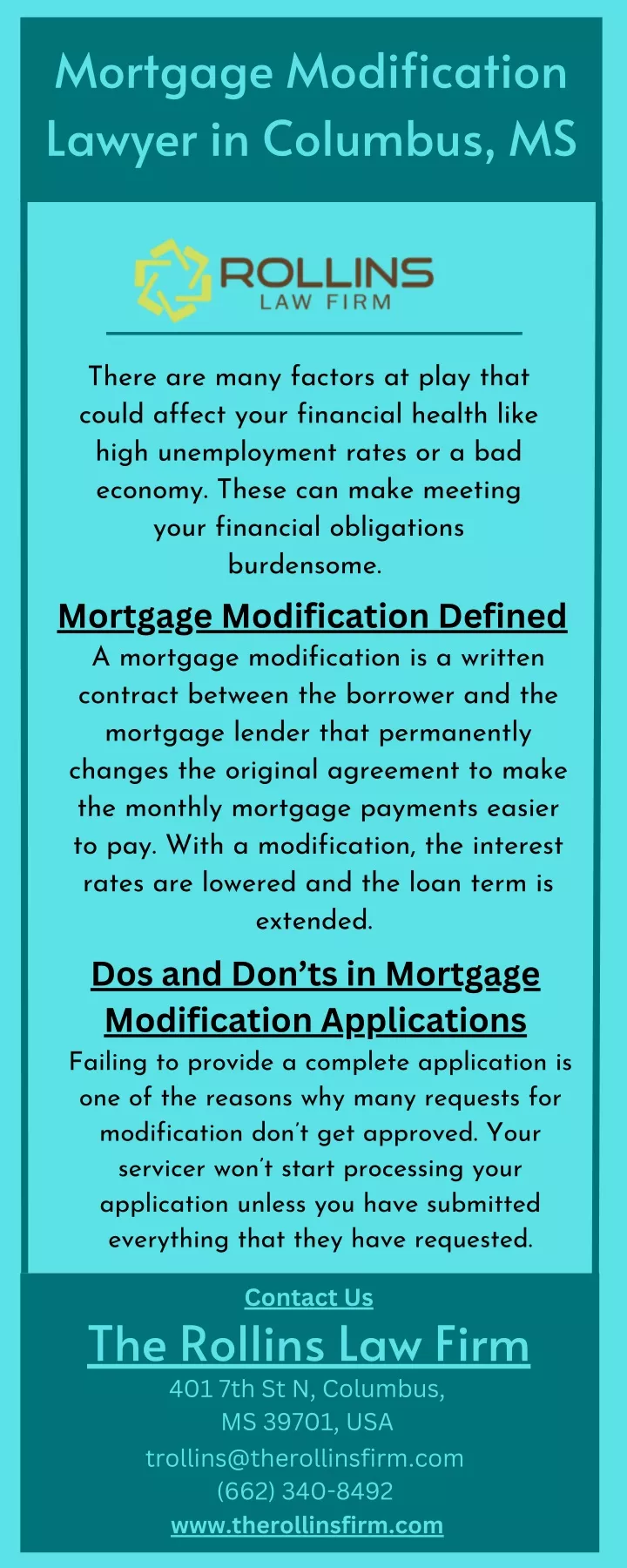 mortgage modification lawyer in columbus ms