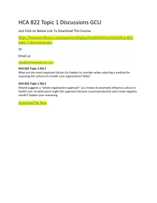 hca 822 topic 1 discussions gcu just click