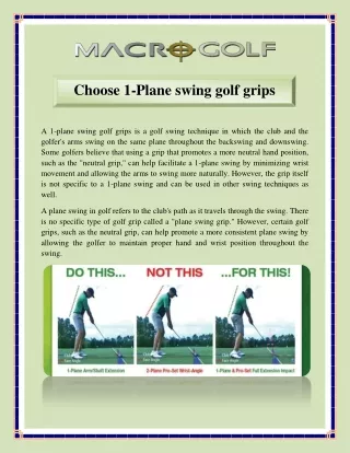 choose 1 plane swing golf grips