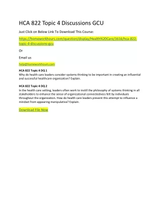 hca 822 topic 4 discussions gcu just click