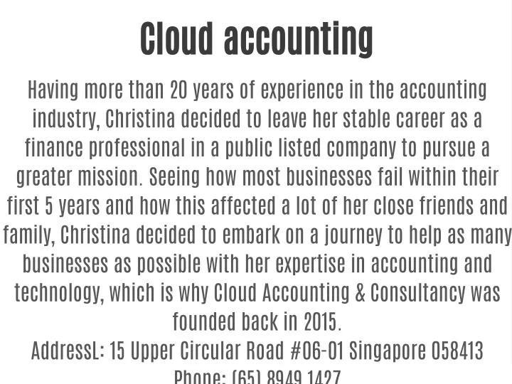 cloud accounting having more than 20 years