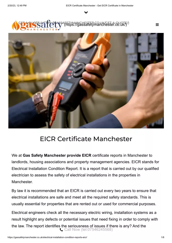 PPT - EICR Certificate Manchester - Get EICR Certificate in Manchester