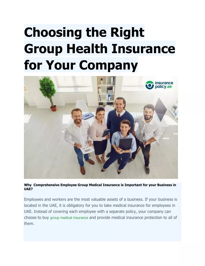 choosing the right group health insurance