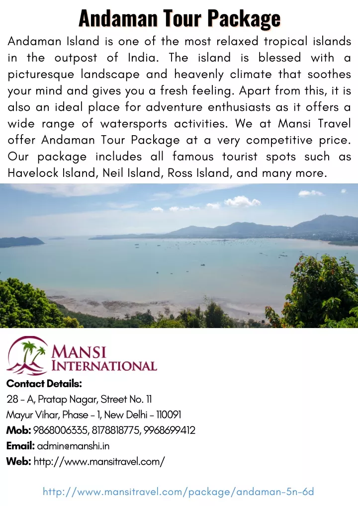 andaman tour package