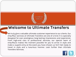 Ultimate Transfers : Corporate Luxury Car Hire