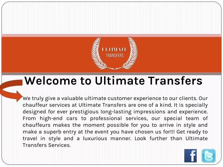 welcome to ultimate transfers