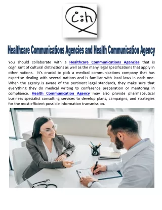 Healthcare Communications Agencies and Health Communication Agency