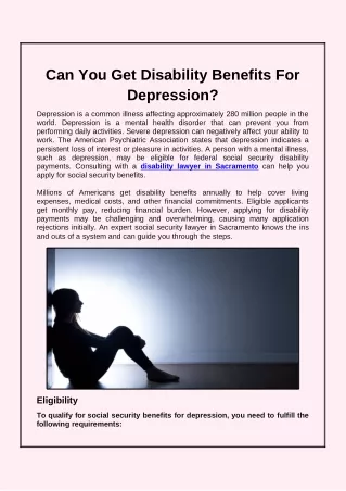 Can You Get Disability Benefits For Depression?