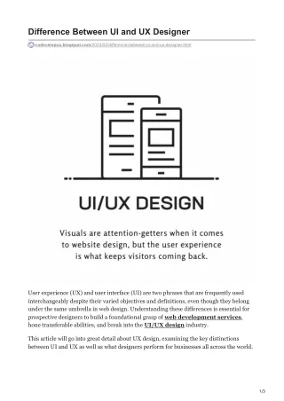 difference between ui and ux designer