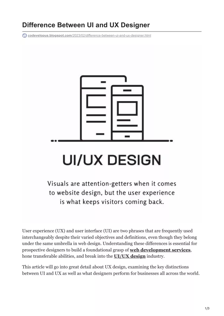 difference between ui and ux designer