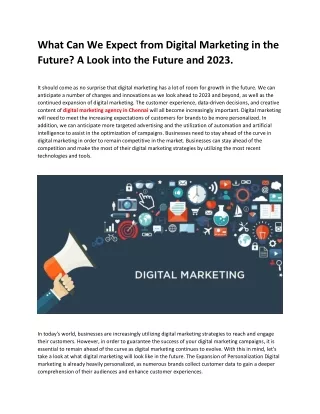 What Can We Expect from Digital Marketing in the Future A Look into the Future and 2023