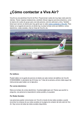 c mo contactar a viva air
