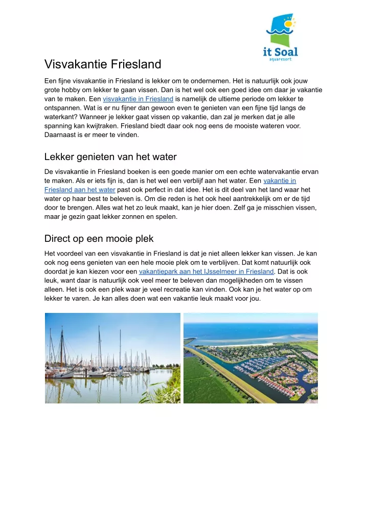 visvakantie friesland