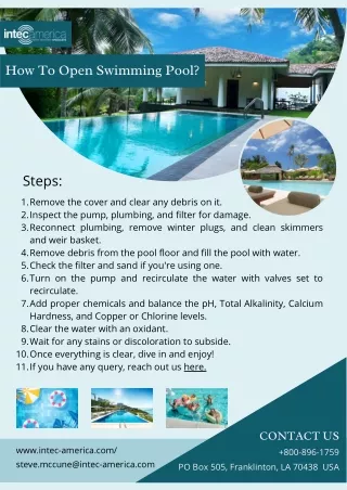 How to open swimming pool?