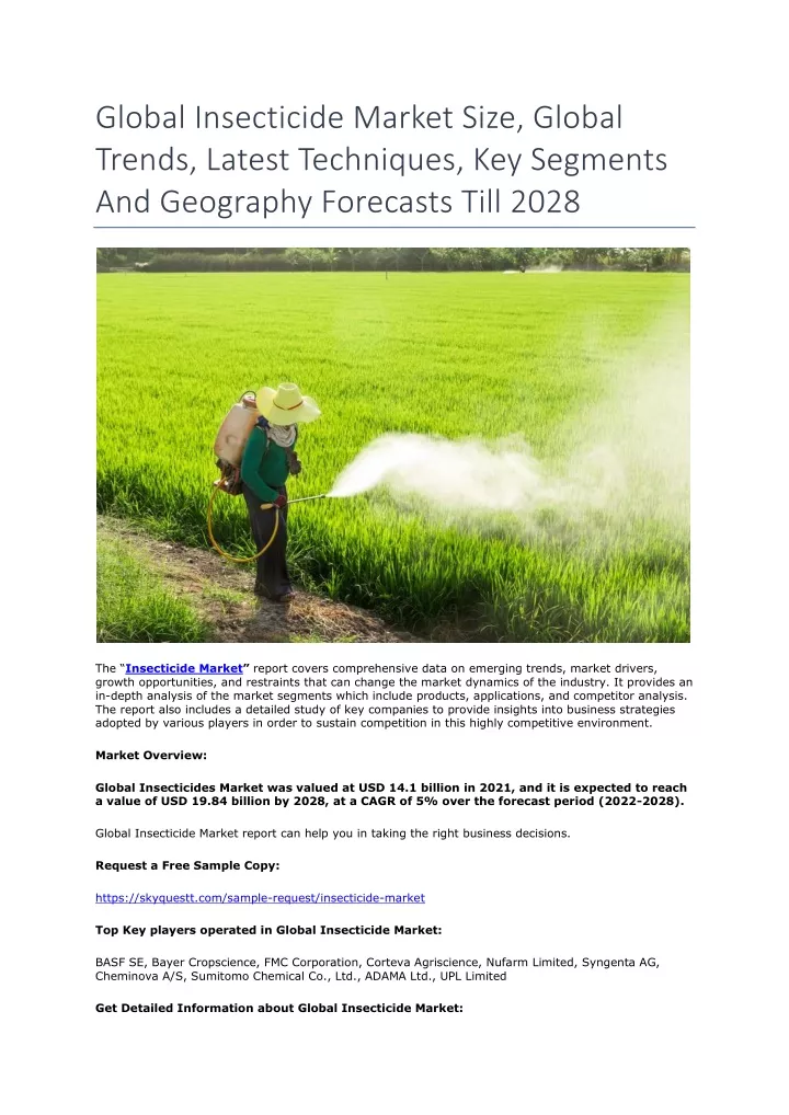 global insecticide market size global trends