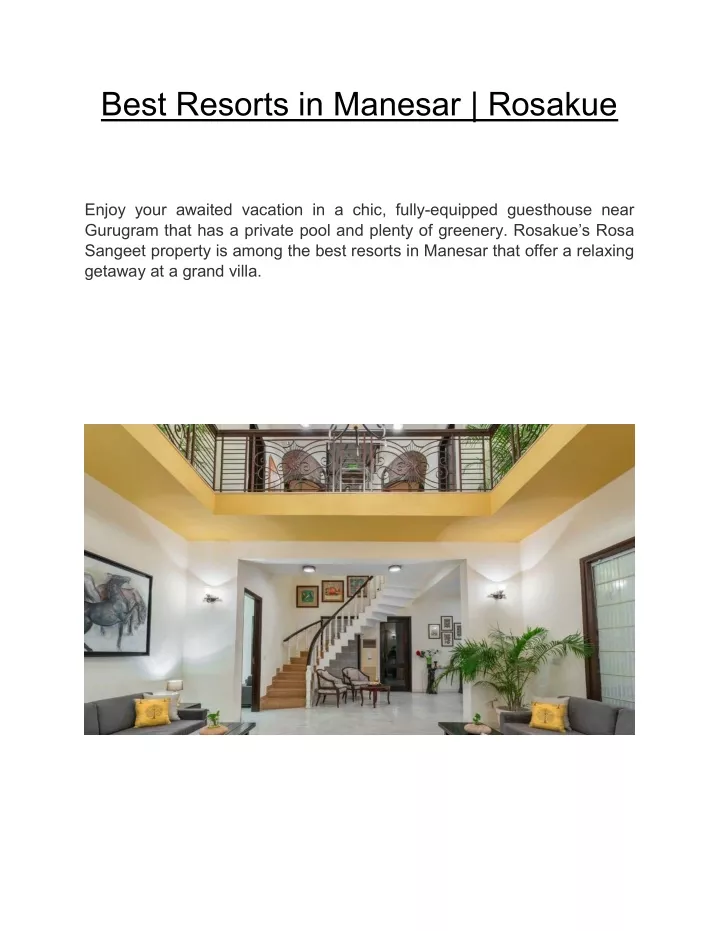 best resorts in manesar rosakue