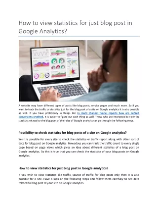 How to view statistics for just blog post in Google Analytics
