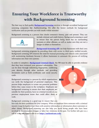 ensuring your workforce is trustworthy with