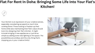 Flat For Rent In Doha Bringing Some Life Into Your Flat’s Kitchen!
