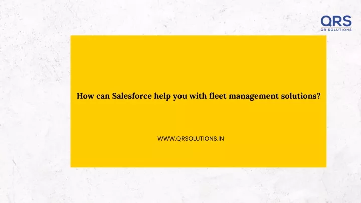 how can salesforce help you with fleet management