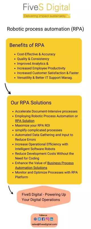 Benefits of Robotic process automation (RPA) Service & Solutions