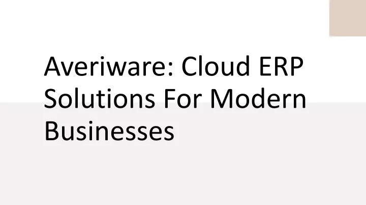 averiware cloud erp solutions for modern