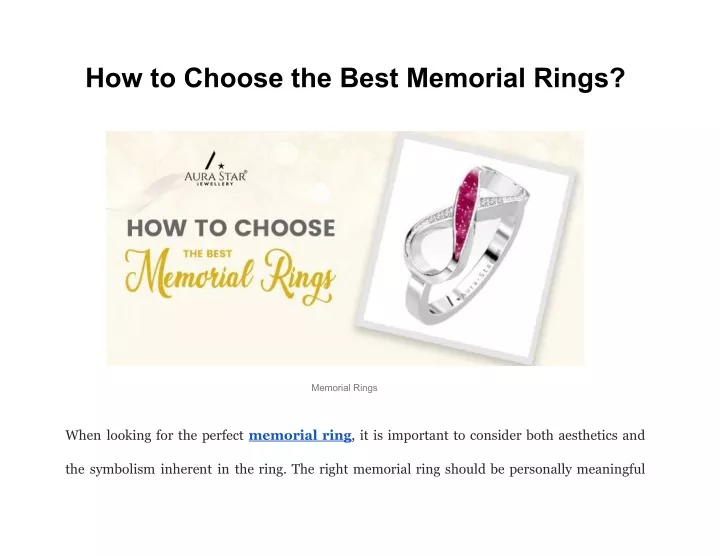 how to choose the best memorial rings