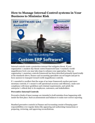 how to manage internal control systems in your