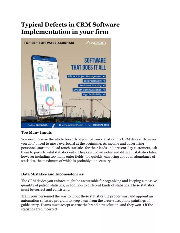 typical defects in crm software implementation