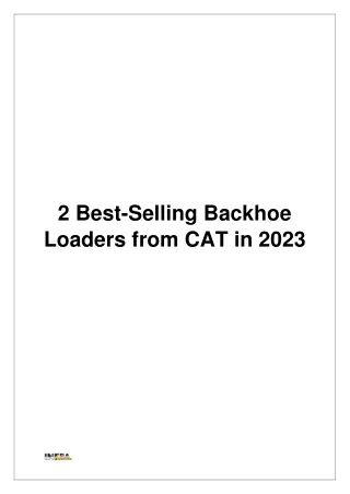 2 Best-Selling Backhoe Loaders from CAT in 2023