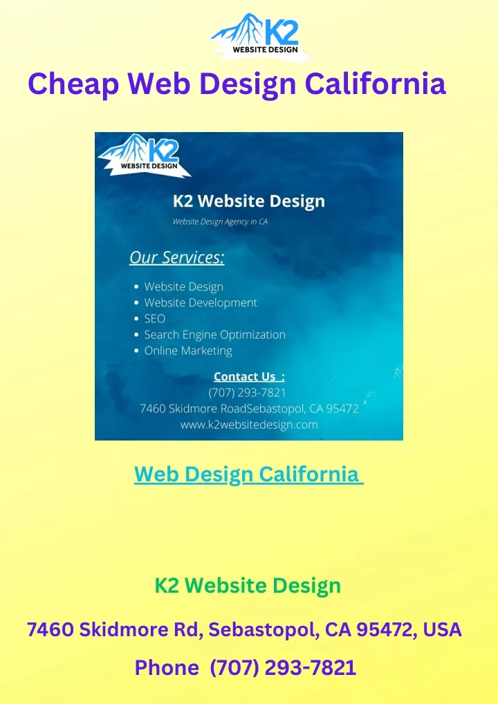 cheap web design california