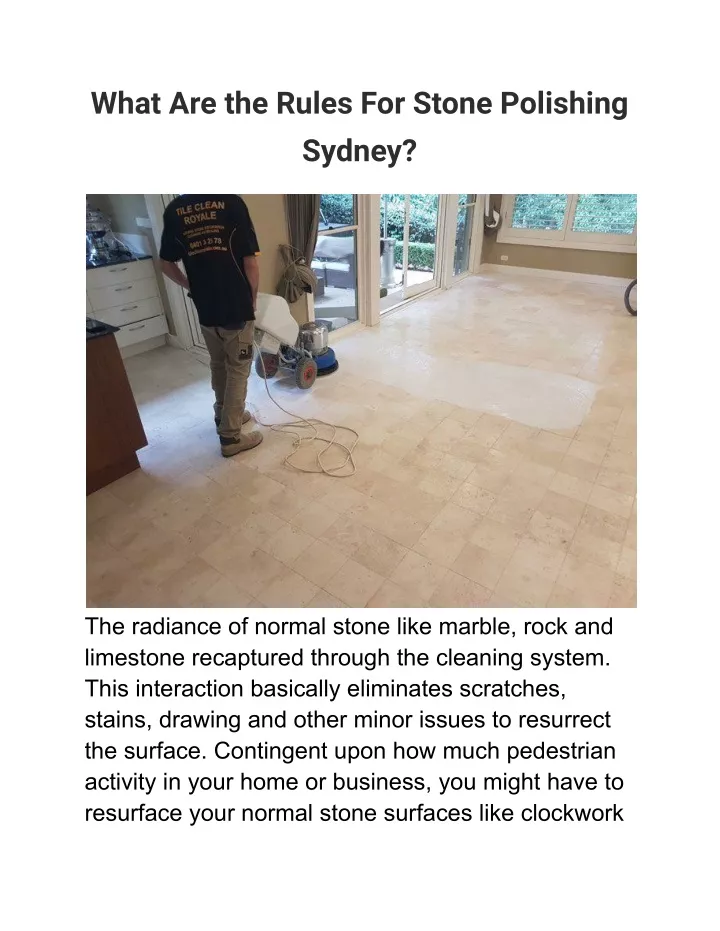 what are the rules for stone polishing sydney