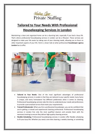 Tailored to Your Needs With Professional Housekeeping Services in London (1)