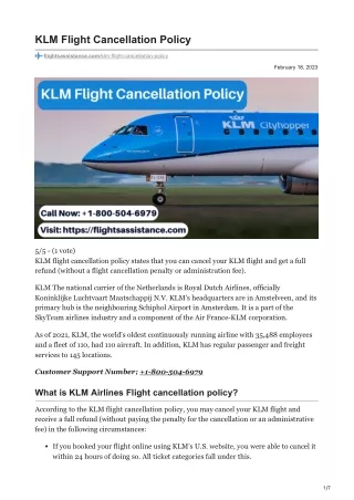 KLM Flight Cancellation Policy